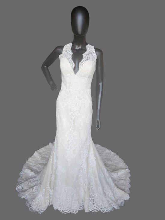 San Patrick Dresses & Skirts - NEW Nude/Ivory Full Lace Racerback V-Neck Fit/Flare Wedding Gown - San Patrick